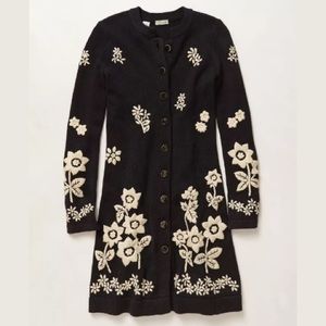 SOLD Anthropologie Odille Embroidered Sweater Coat